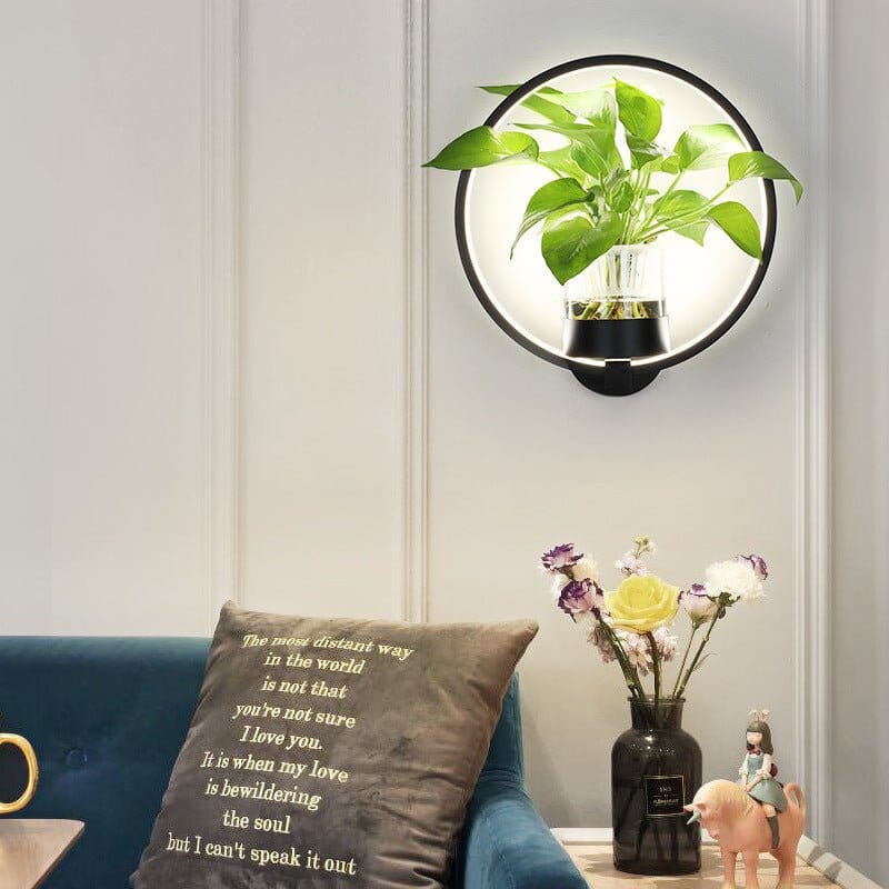 Nordic Planter Lamp - ZENDUCE - Round Black
