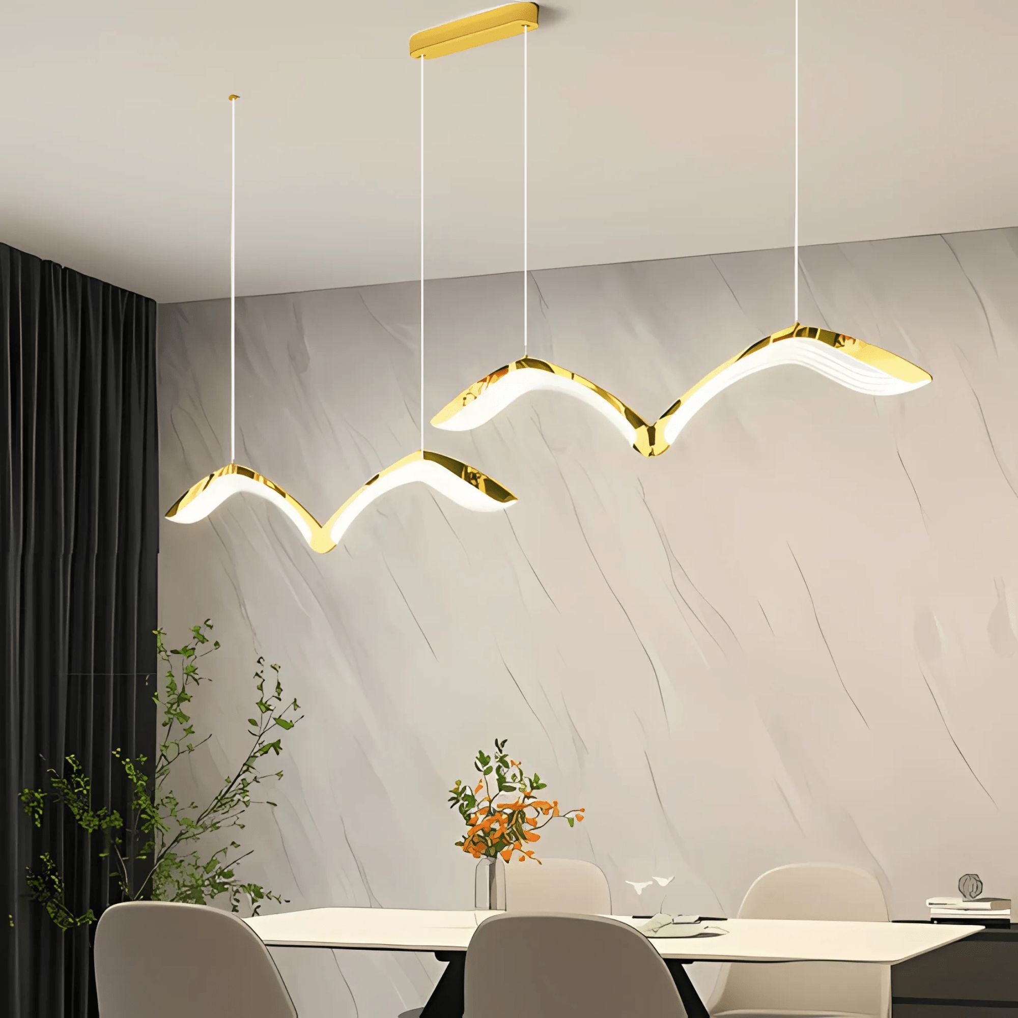 ARIA-Modern Acrylic Linear Chandelier-ZENDUCE