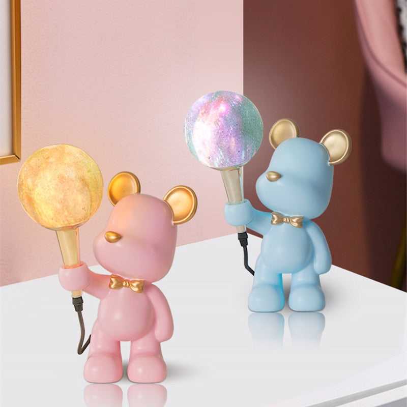 Bear Bedside Lamp for Kids Room - ZENDUCE - Blue / Warm White (2700-3500K)