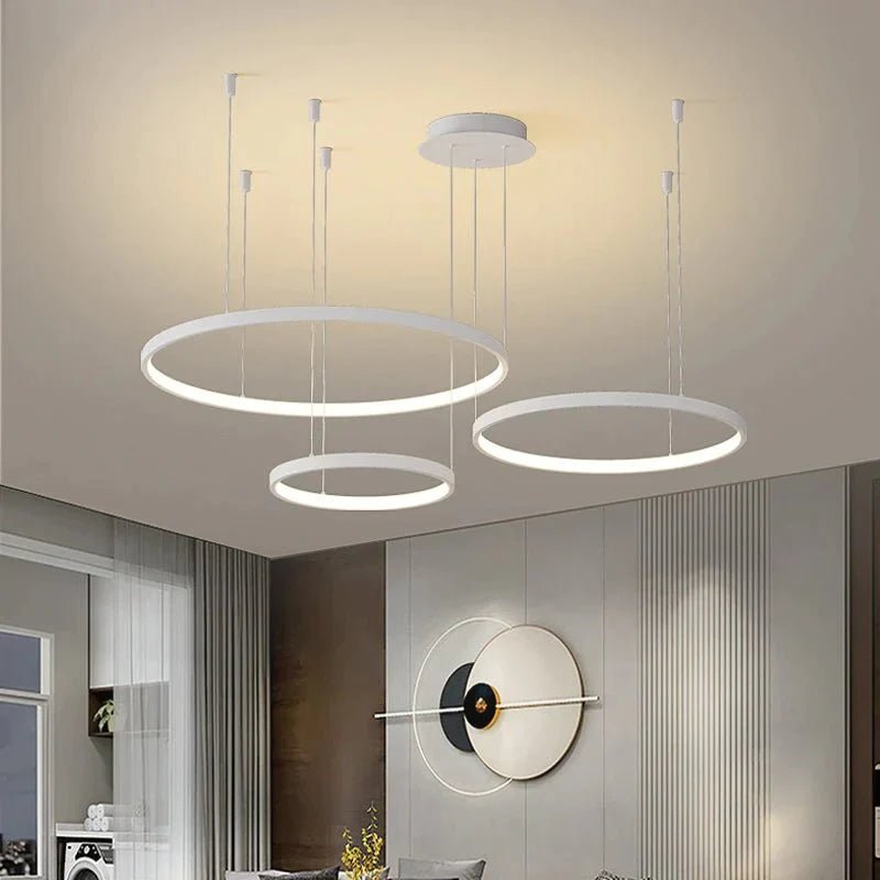CIRCLETS (OPEN BOX) - ZENDUCE - Black / 5 Rings - 15.7" + 23.6" + 31.5" + 23.6" + 15.7"/ 40cm + 60cm + 80cm + 60cm + 40cm - 165W / Cool White - No Remote