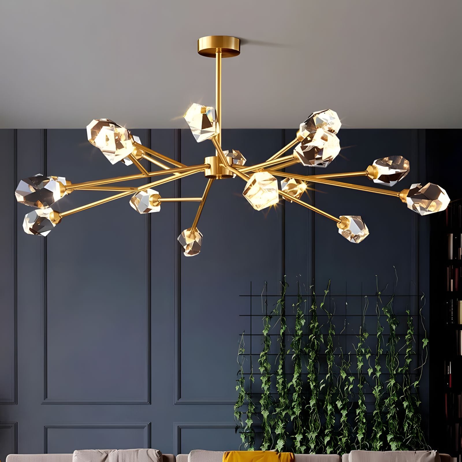 CRYSTAL ROCK (SEMI-FLUSH)-Minimalist Metal K9 Crystal Pendant-ZENDUCE