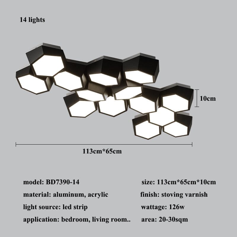 HIVE - ZENDUCE - black 14 lights / warm light(3000K)