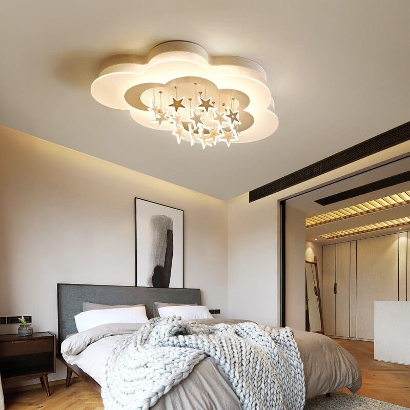 Kids Stars Clouds Ceiling Light | Kids Room Decor Lights - ZENDUCE - Small Size 50cm / Voltage AC100V-130V / Yellow Light
