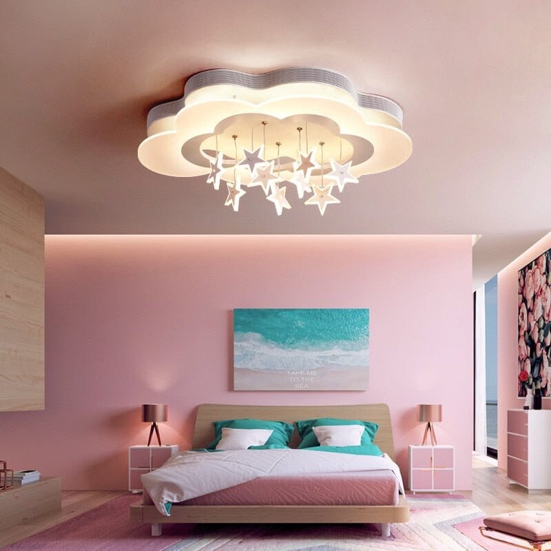 Kids Stars Clouds Ceiling Light | Kids Room Decor Lights - ZENDUCE - Small Size 50cm / Voltage AC100V-130V / Yellow Light