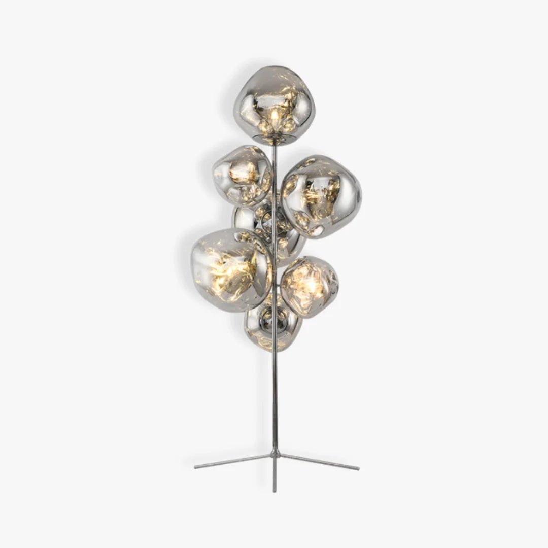LAVA (FLOOR) - ZENDUCE - 7 Small - D35.4″ x H 68.8″ / Silver / US Plug