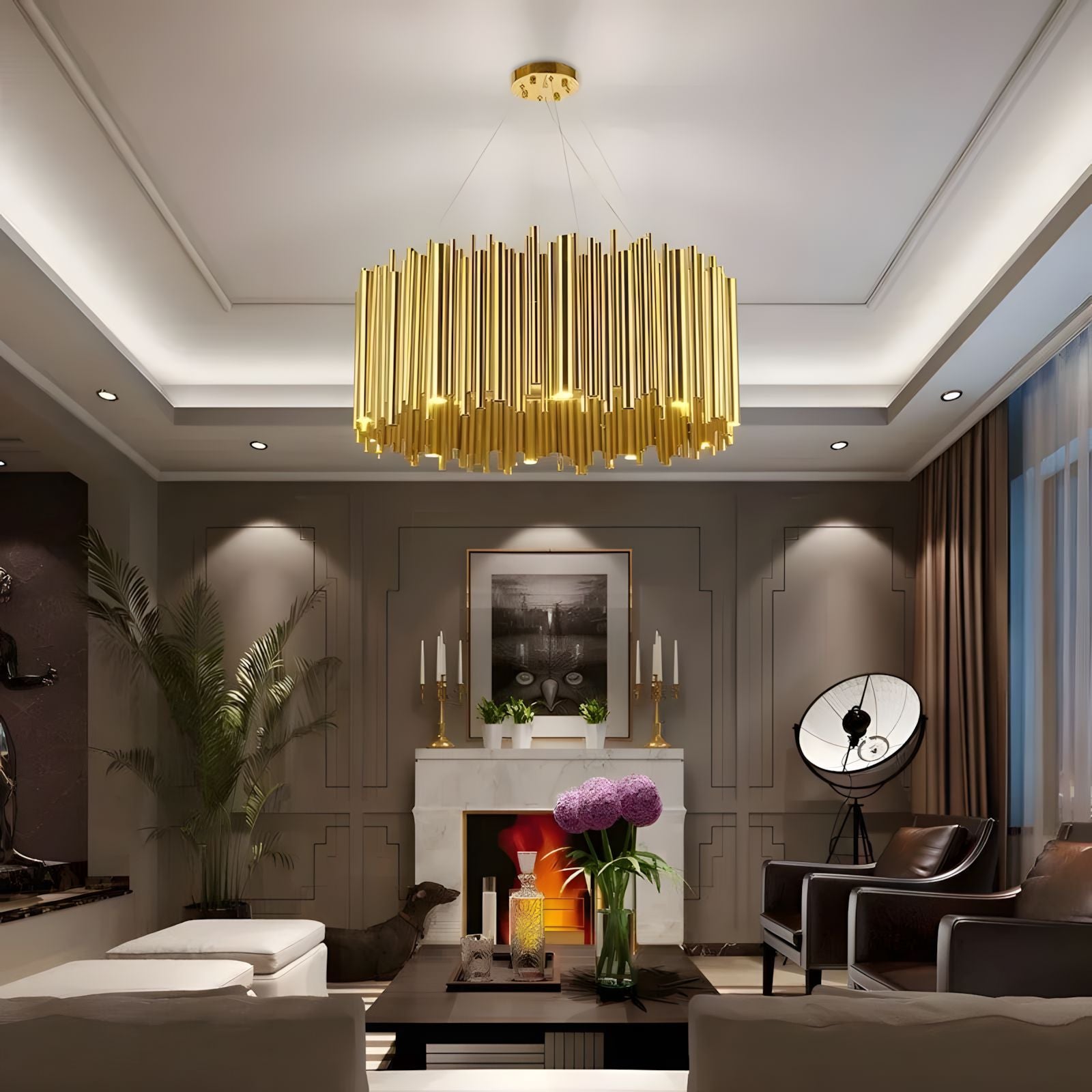 LIRA-Nest Style Gold Hanging Fixture-ZENDUCE