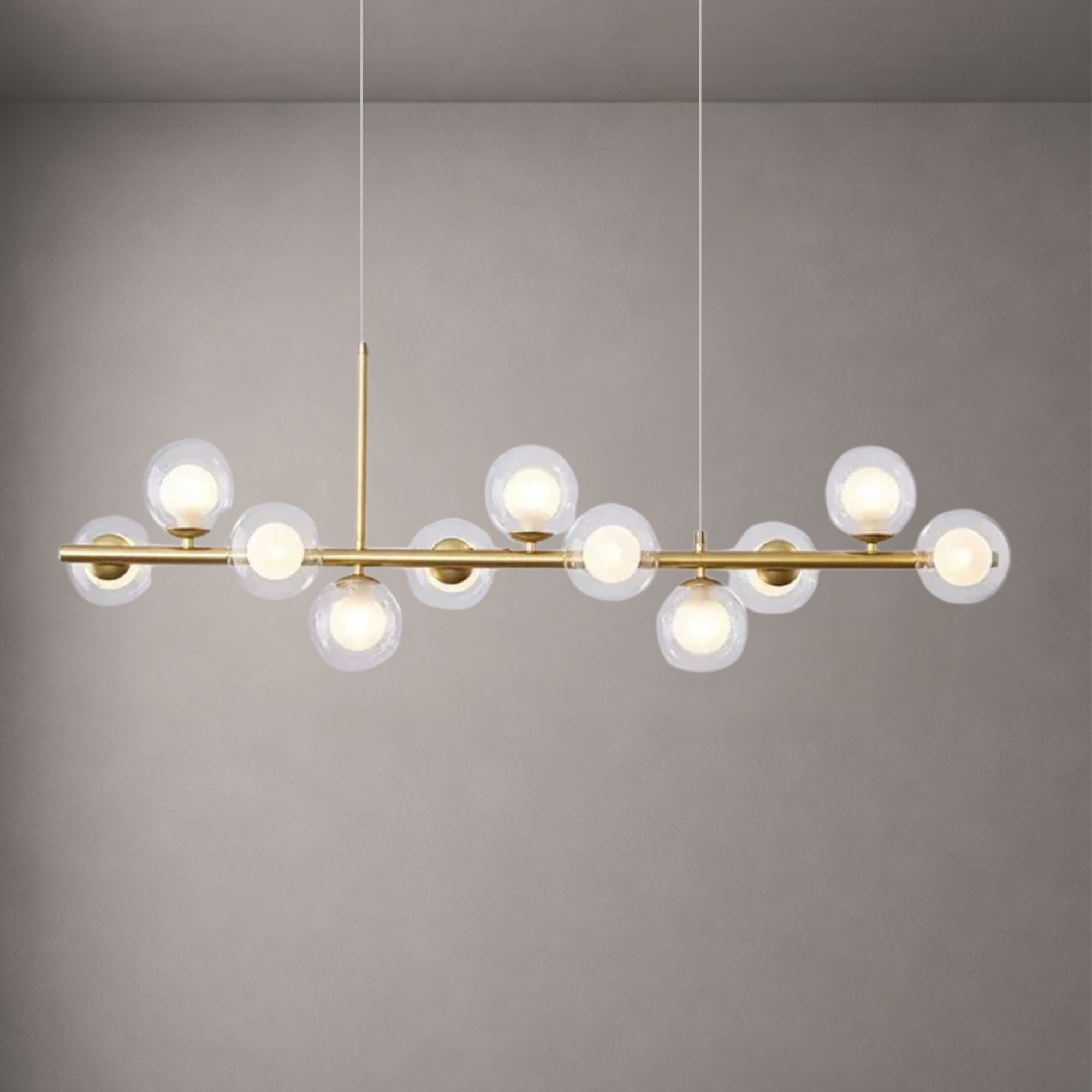 LUMARA-Modern Linear Globe LED Chandelier-ZENDUCE