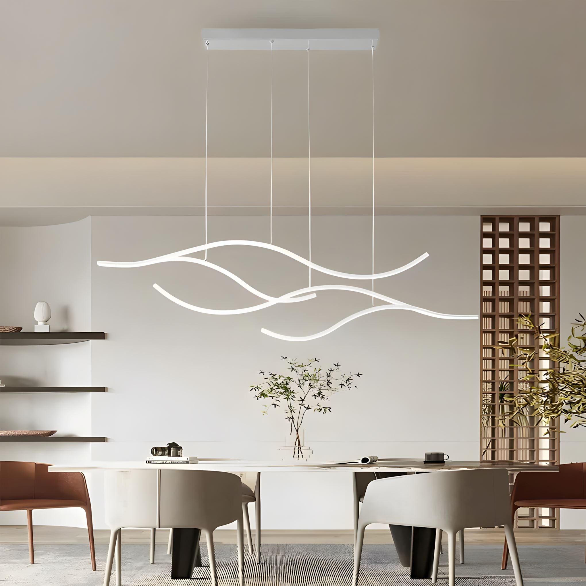 MODERN WAVES - ZENDUCE - 47.2'' / Warm White (Non-Dimmable) / Chrome