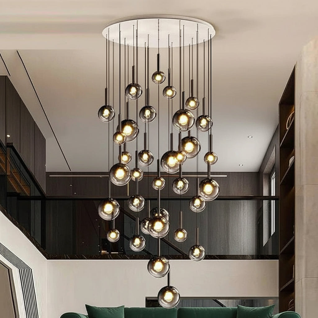 OPHIRA-Orbital Glass Bubble Chandelier-ZENDUCE