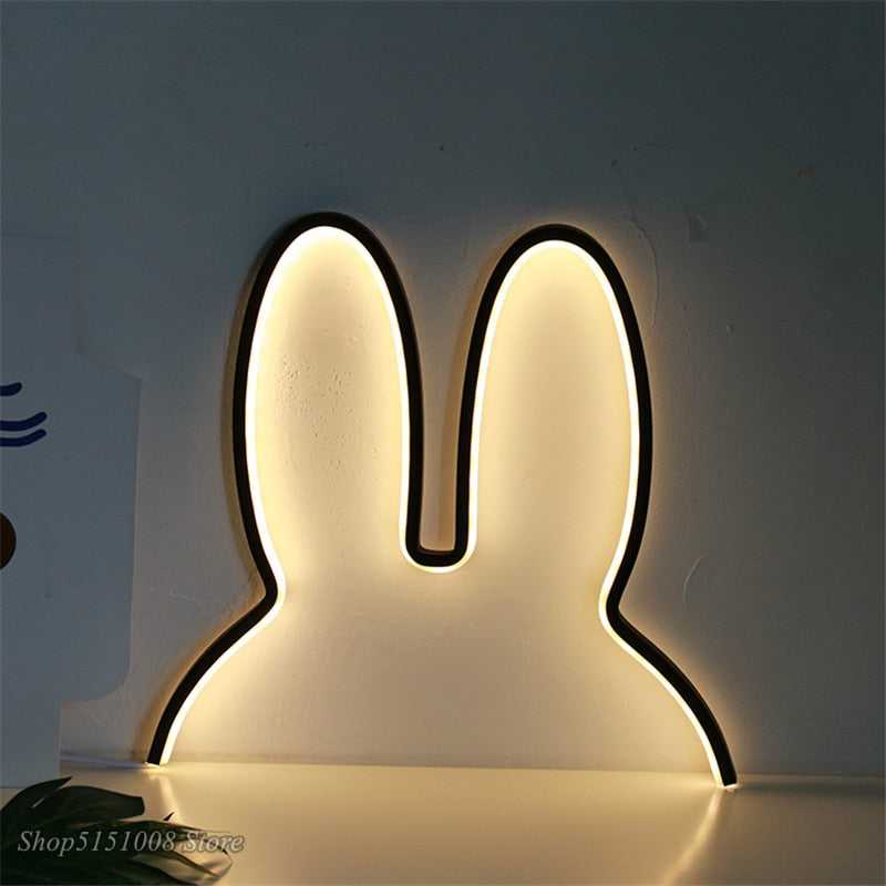 Baby Rabbit Night Lights USB Powered LED Lamp - ZENDUCE - Black / Switch Button