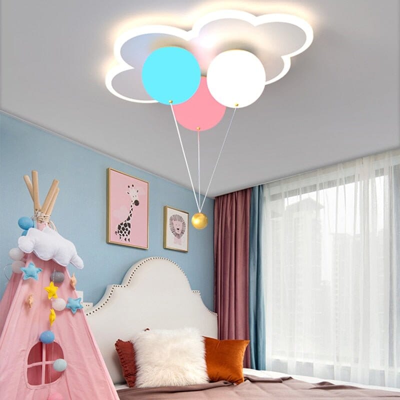 Balloons Ceiling Light: Lively and Vibrant Lighting - ZENDUCE - Small Size-Pink / White Light