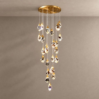 CRYSTAL ROCK (GRAND) lighting with natural shadows against a mushroom taupe background