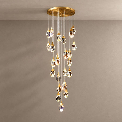 CRYSTAL ROCK (GRAND) lighting with natural shadows against a mushroom taupe background