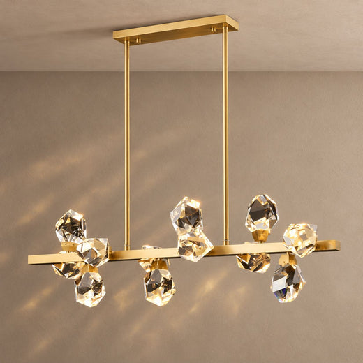 CRYSTAL ROCKS (DINING ROOM) lighting on mushroom taupe with natural shadows