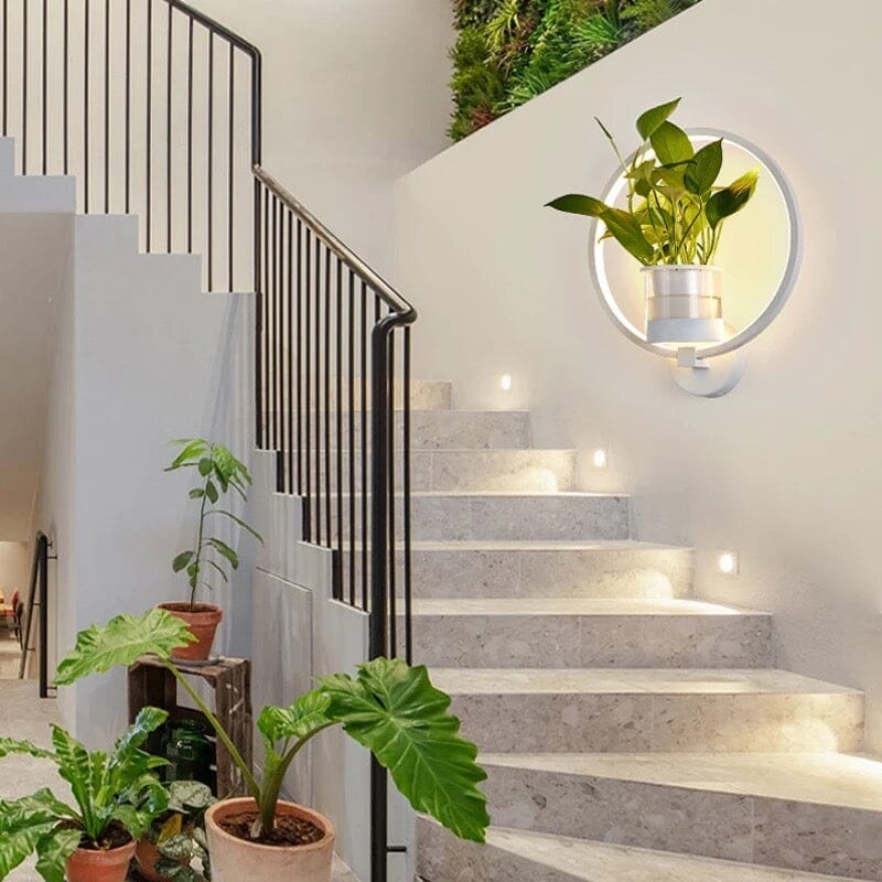 Nordic Planter Lamp - ZENDUCE - Round Black