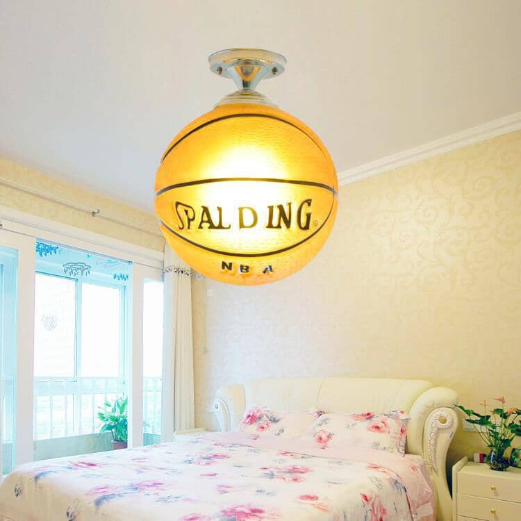 Kids Basketball Football Ceiling Light | Kids Room Decor Lights - ZENDUCE - black soccer ball