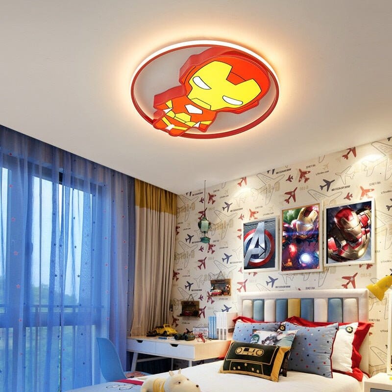 Kids IronMan Ceiling Light | Kids Room Decor Lights - ZENDUCE - Voltage AC100V-130V / Yellow Light
