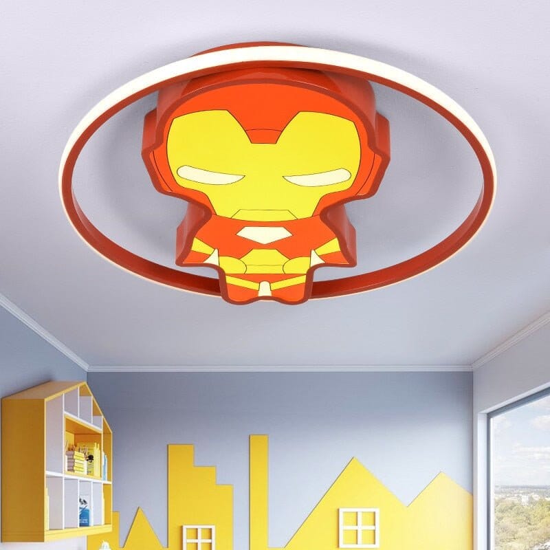 Kids IronMan Ceiling Light | Kids Room Decor Lights - ZENDUCE - Voltage AC100V-130V / Yellow Light