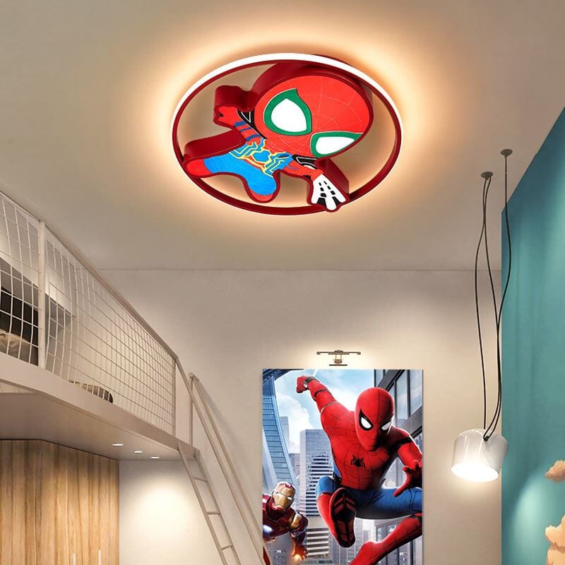 Kids Spiderman Ceiling Light - Enhance Your Kids' Room Decor - ZENDUCE - Blue / Voltage AC100V-130V / Yellow Light