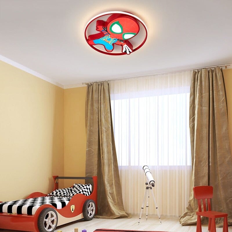 Kids Spiderman Ceiling Light - Enhance Your Kids' Room Decor - ZENDUCE - Blue / Voltage AC100V-130V / Yellow Light