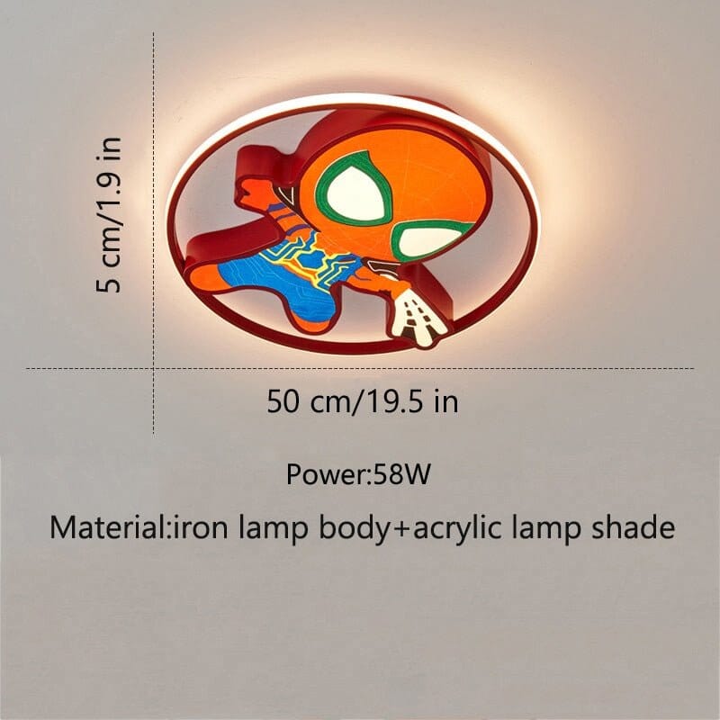 Kids Spiderman Ceiling Light - Enhance Your Kids' Room Decor - ZENDUCE - Blue / Voltage AC100V-130V / Yellow Light