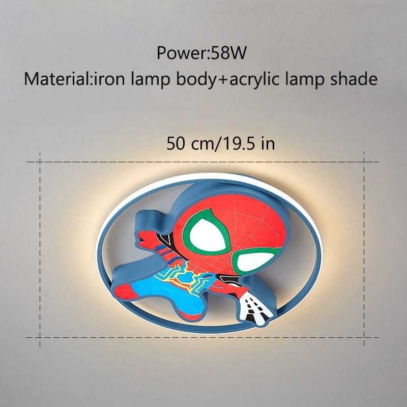 Kids Spiderman Ceiling Light - Enhance Your Kids' Room Decor - ZENDUCE - Blue / Voltage AC100V-130V / Yellow Light