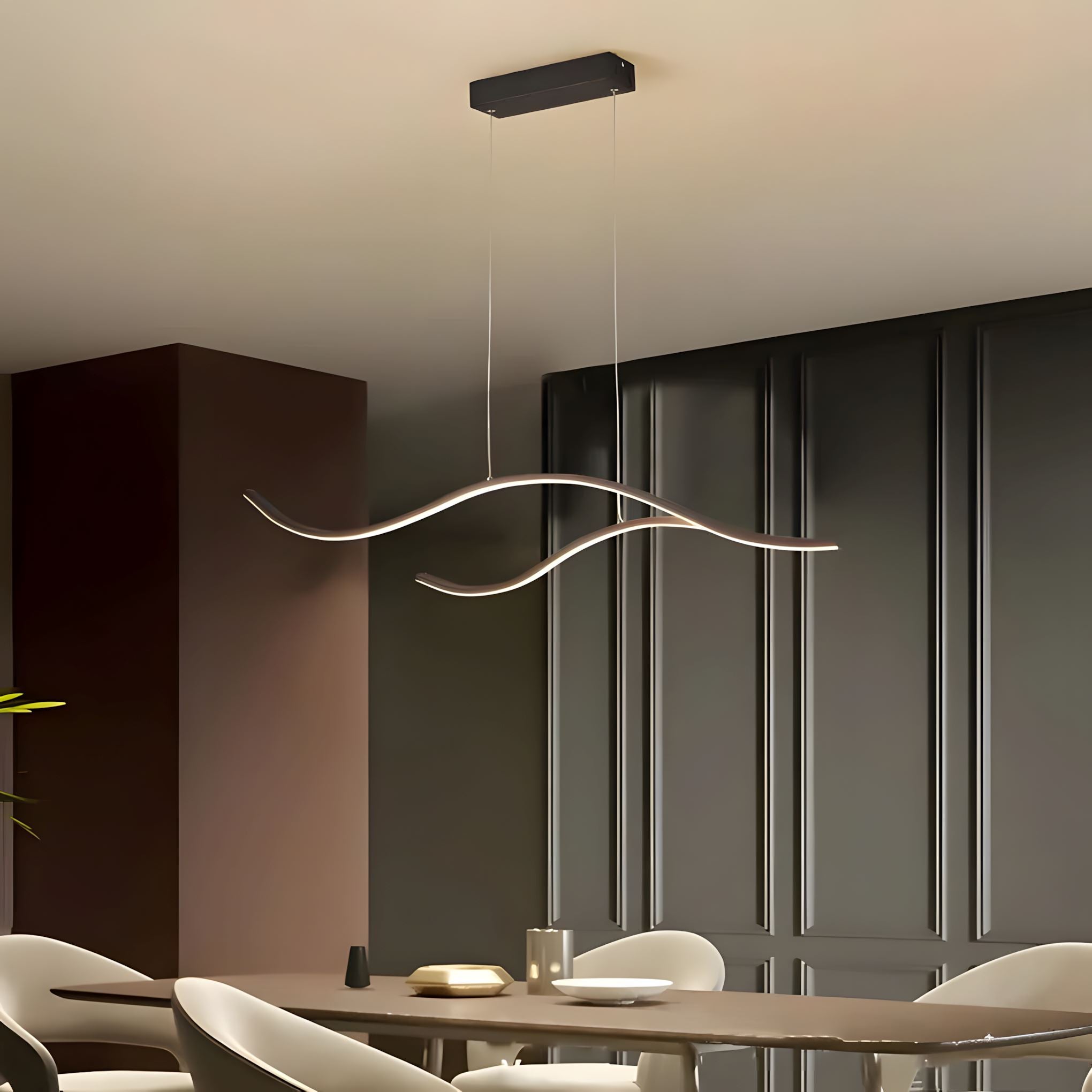 MODERN WAVES - ZENDUCE - 39.3'' / Warm White (Non-Dimmable) / Black