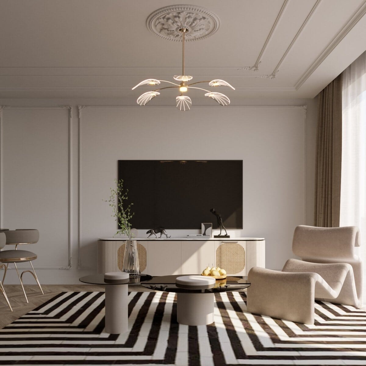 ORVIAN - ZENDUCE - 6 Heads - 33.5"D x 12.2"H / Remote Control (Dimming + 3000K to 6000K)