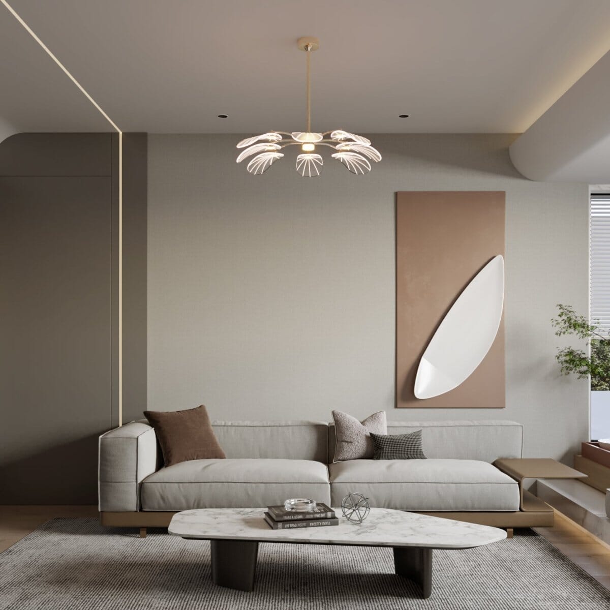ORVIAN - ZENDUCE - 6 Heads - 33.5"D x 12.2"H / Remote Control (Dimming + 3000K to 6000K)