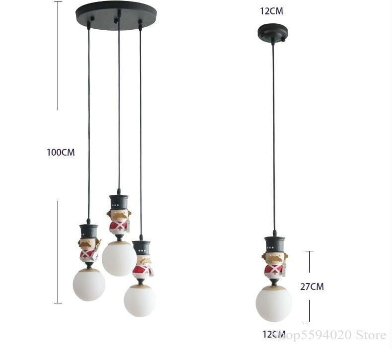 Soldiers Pendant Lighting For Kids Room - ZENDUCE - 1 Head / Warm White