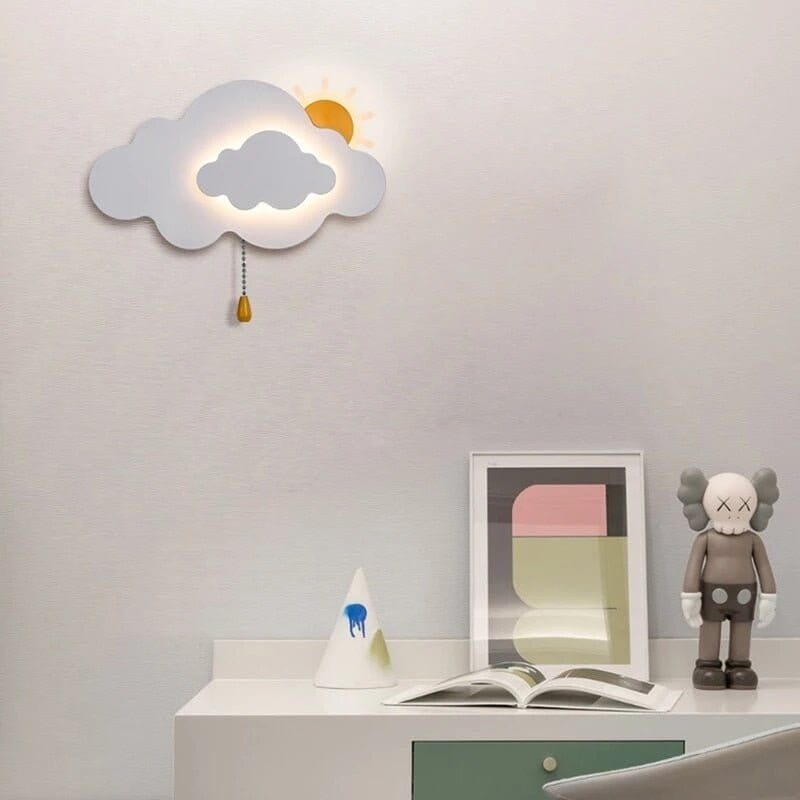 Sun Cloud Night Light Wall Lamp for Kids Room - ZENDUCE - Wiring type / 7W|Tricolor dimming