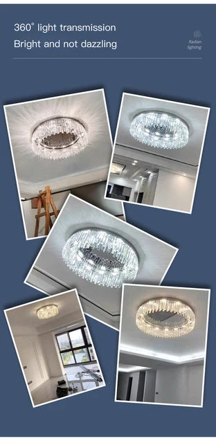 AMELIA banner on 360-degree light transmission with crystal ceiling lights in several rooms