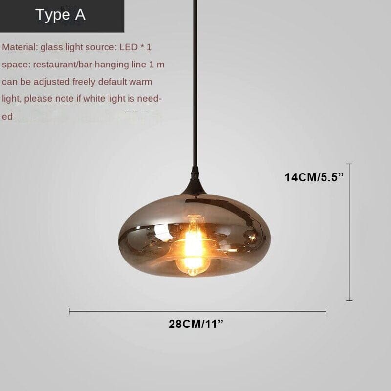ELYSIA-Metal Glass LED Dimmable Pendant Light-ZENDUCE