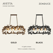AVETTA Gold and Black finish comparison using the 4 Lights configuration