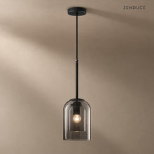 MAELLE Smoky Gray double-glass pendant with natural shadow on mushroom taupe