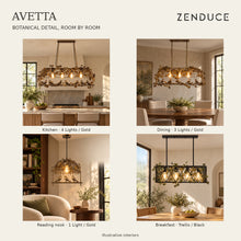AVETTA in four illustrative interiors: kitchen, dining room, reading nook and breakfast alcove