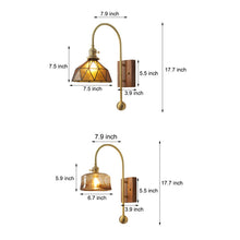 ARLETTE - Dimension drawing for round and cone wall sconce configurations