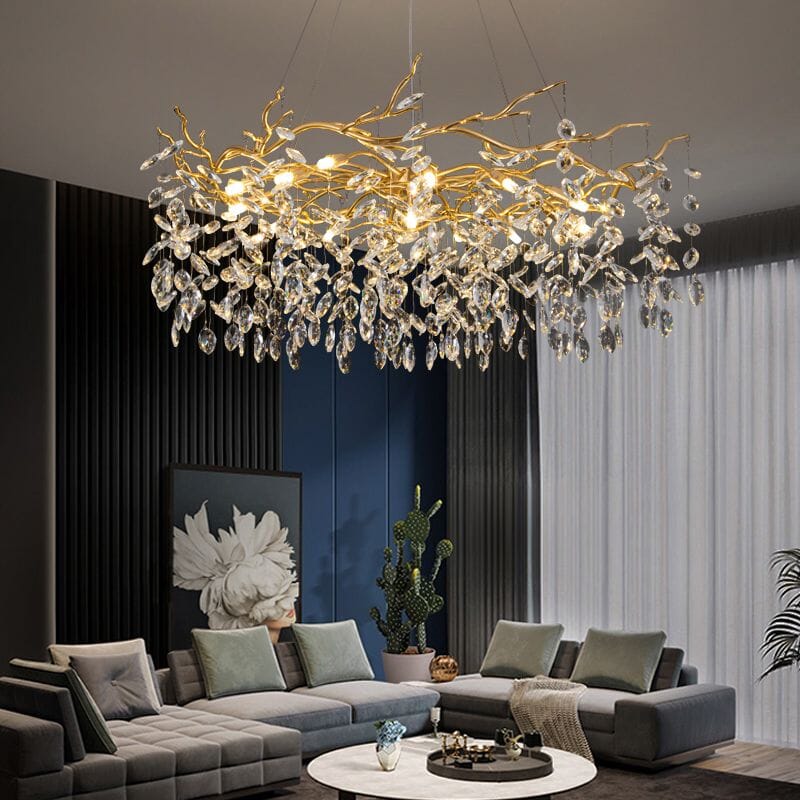 Nordic Luxury Golden Branch Crystal Chandelier - Tillow