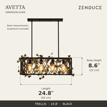 AVETTA Trellis Black dimension guide: length 24.8 inches (63 cm), body height 8.6 inches (22 cm)