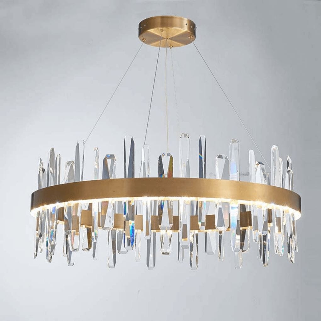 Opulent Crystal Chandelier - Golden Ice - Illuminate Your Space