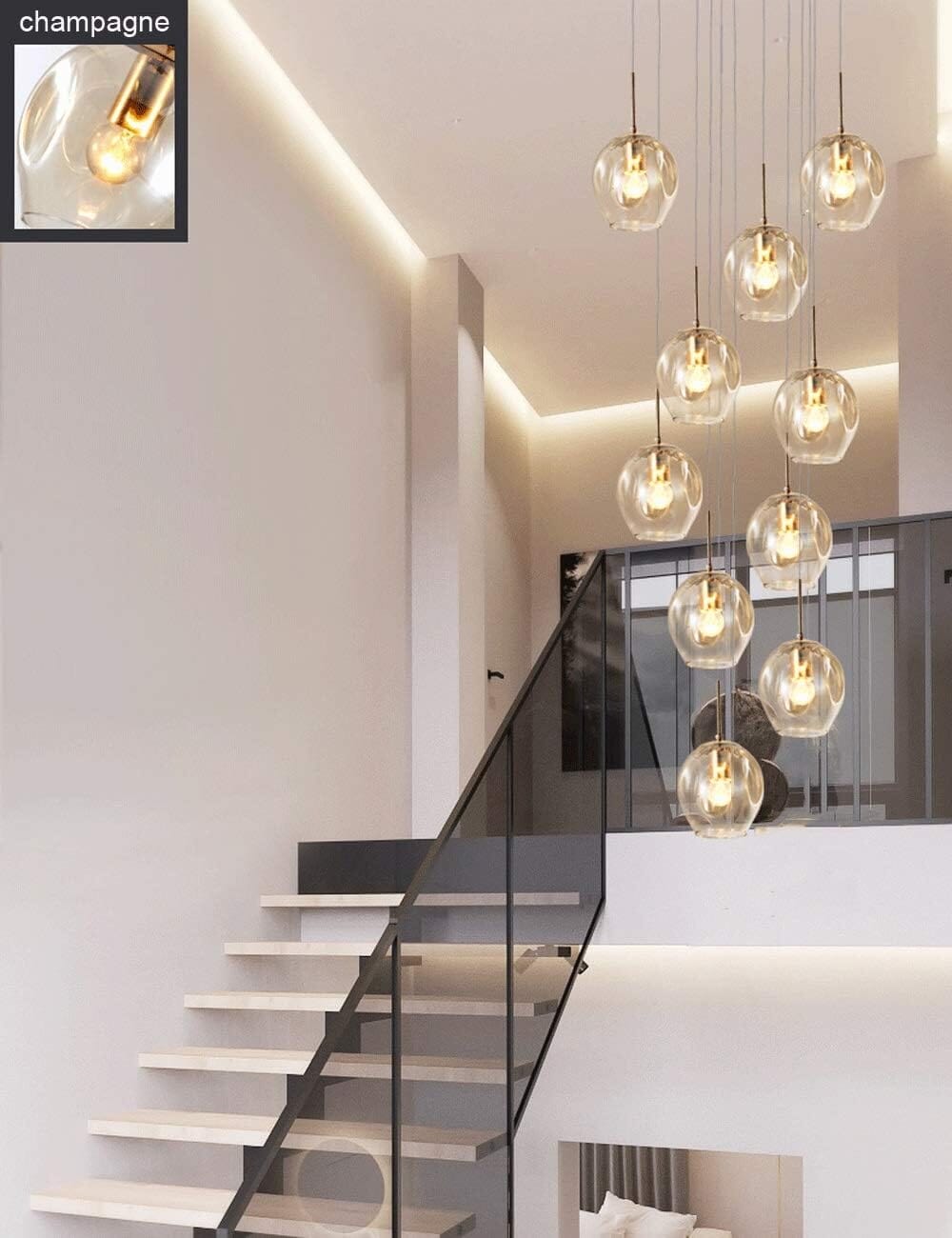 Elios - ZENDUCE - Blue / 6 Lights: D11.8″ × H118.1″ (D30 cm × H300 cm) / Cool white