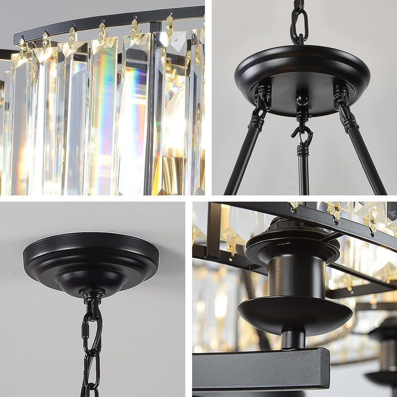 Rustic Crystal Round Chandelier - Stylish Lighting