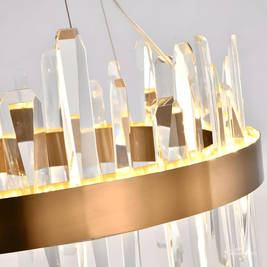 Golden Ice Crystal Chandelier - Illuminate Your Space