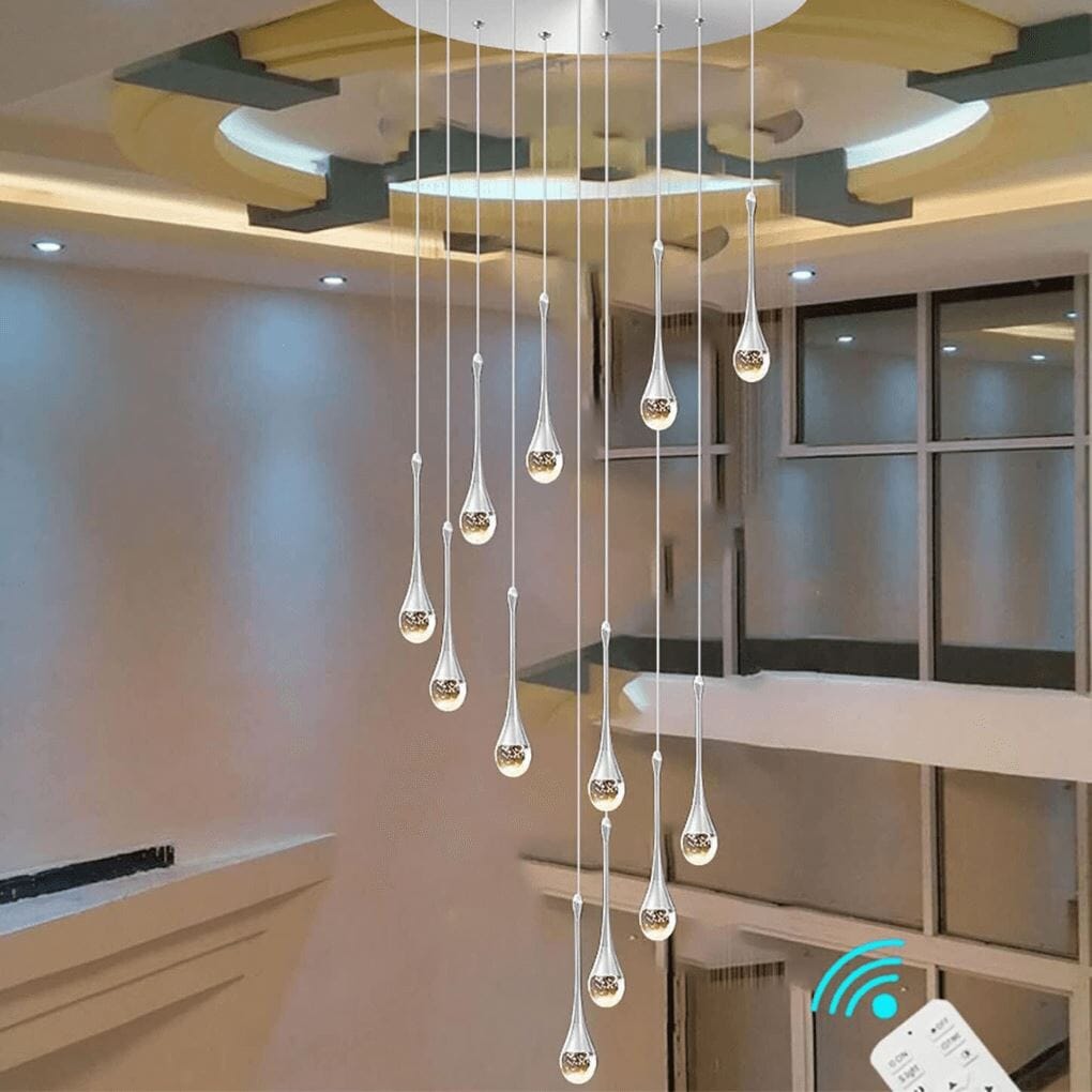 Contemporary Staircase Chandelier - Radiance - Gold Finish