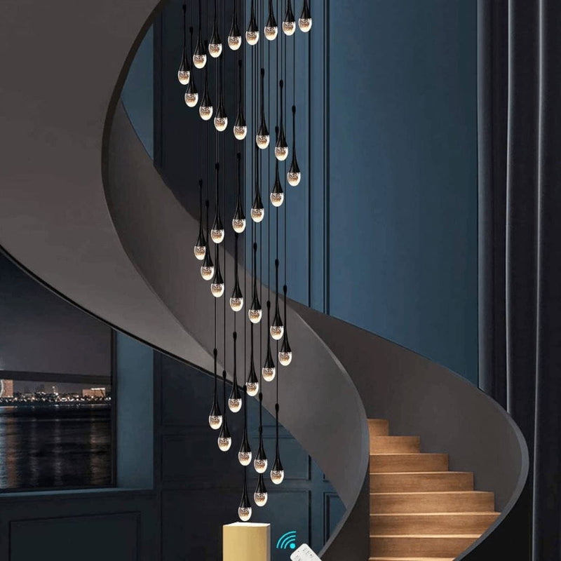 Radiance Gold Crystal Chandelier - Modern Staircase Lighting