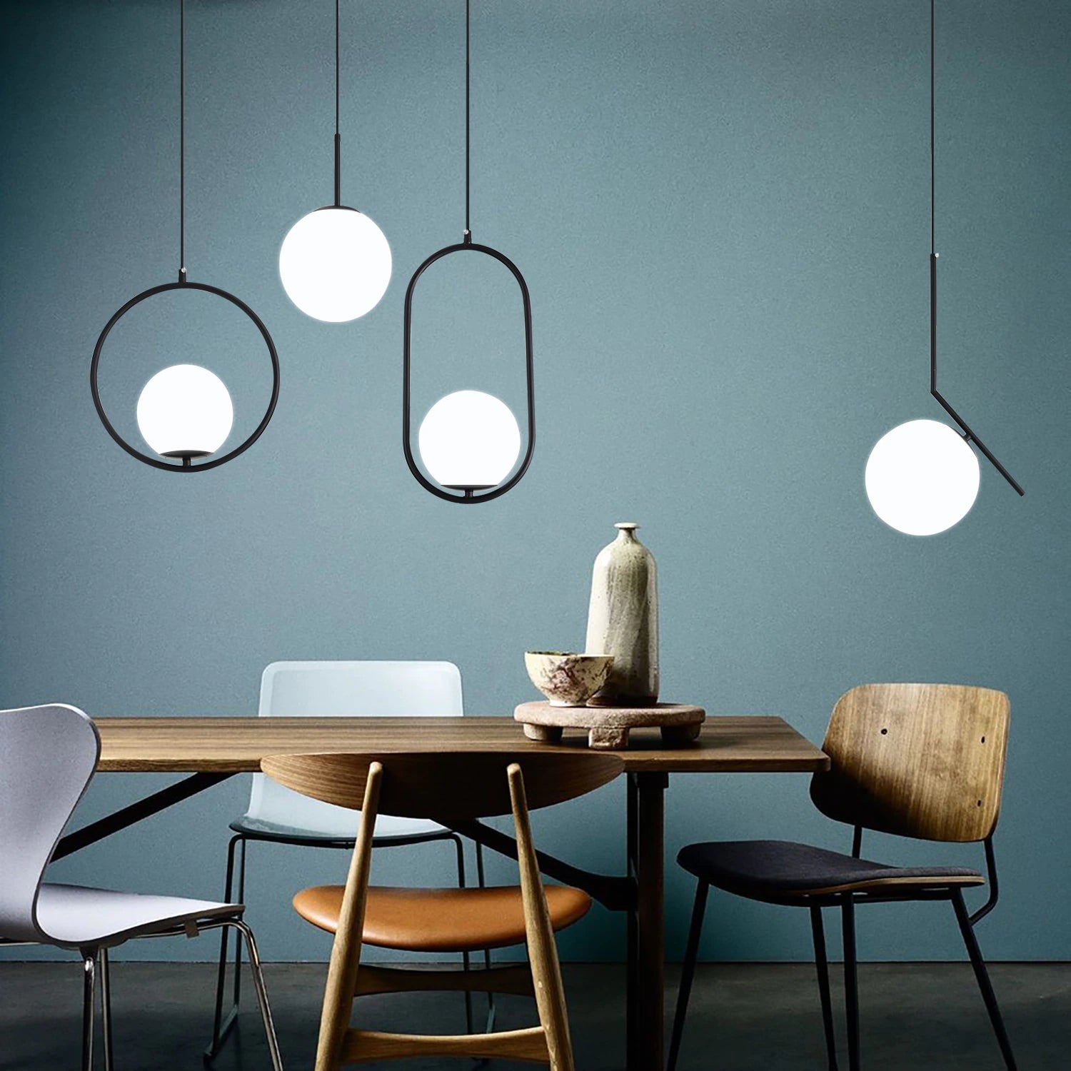 ADORN-Minimalist Nordic Glass Pendant Light-ZENDUCE
