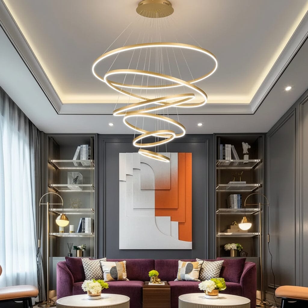 ALINA-Steel Circular Hanging Chandelier-ZENDUCE