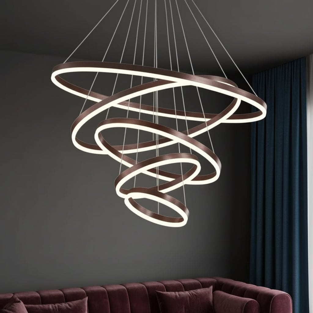 ALINA-Steel Circular Hanging Chandelier-ZENDUCE