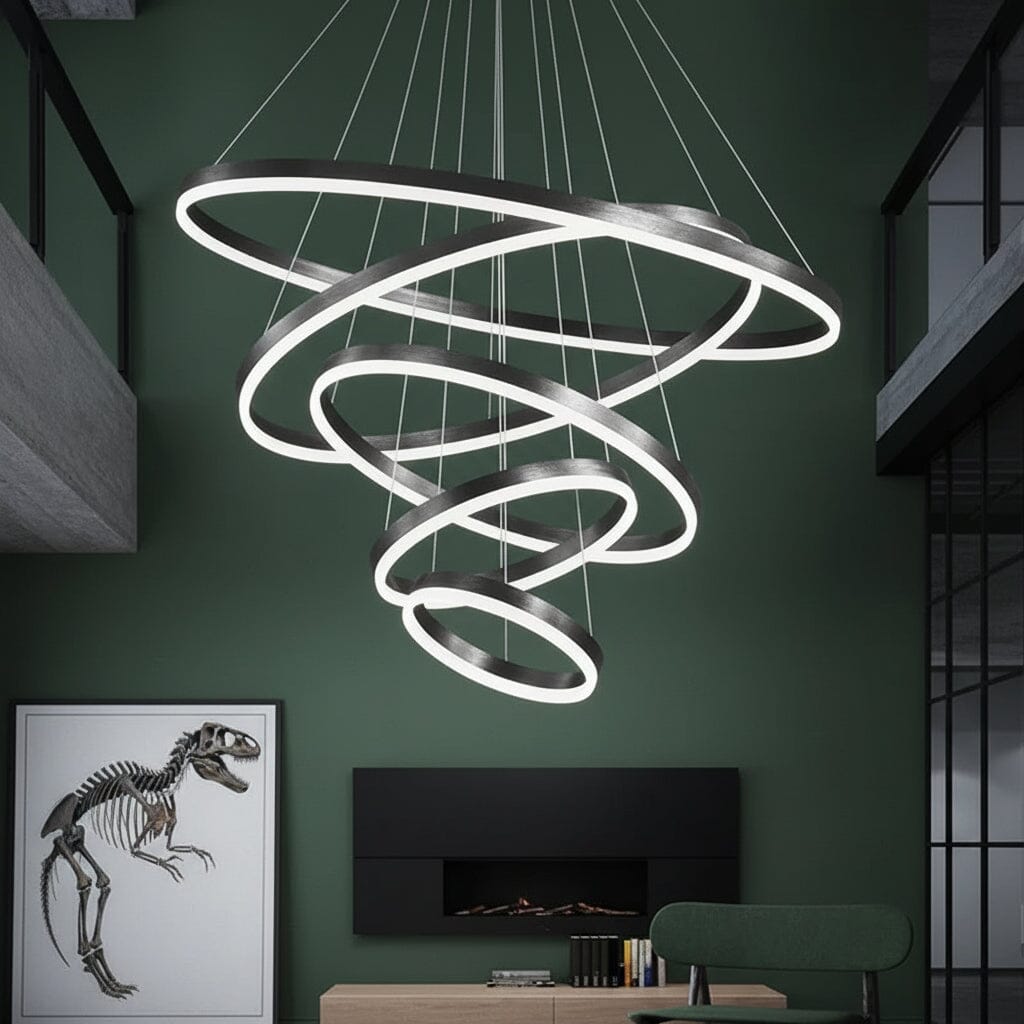 ALINA-Steel Circular Hanging Chandelier-ZENDUCE