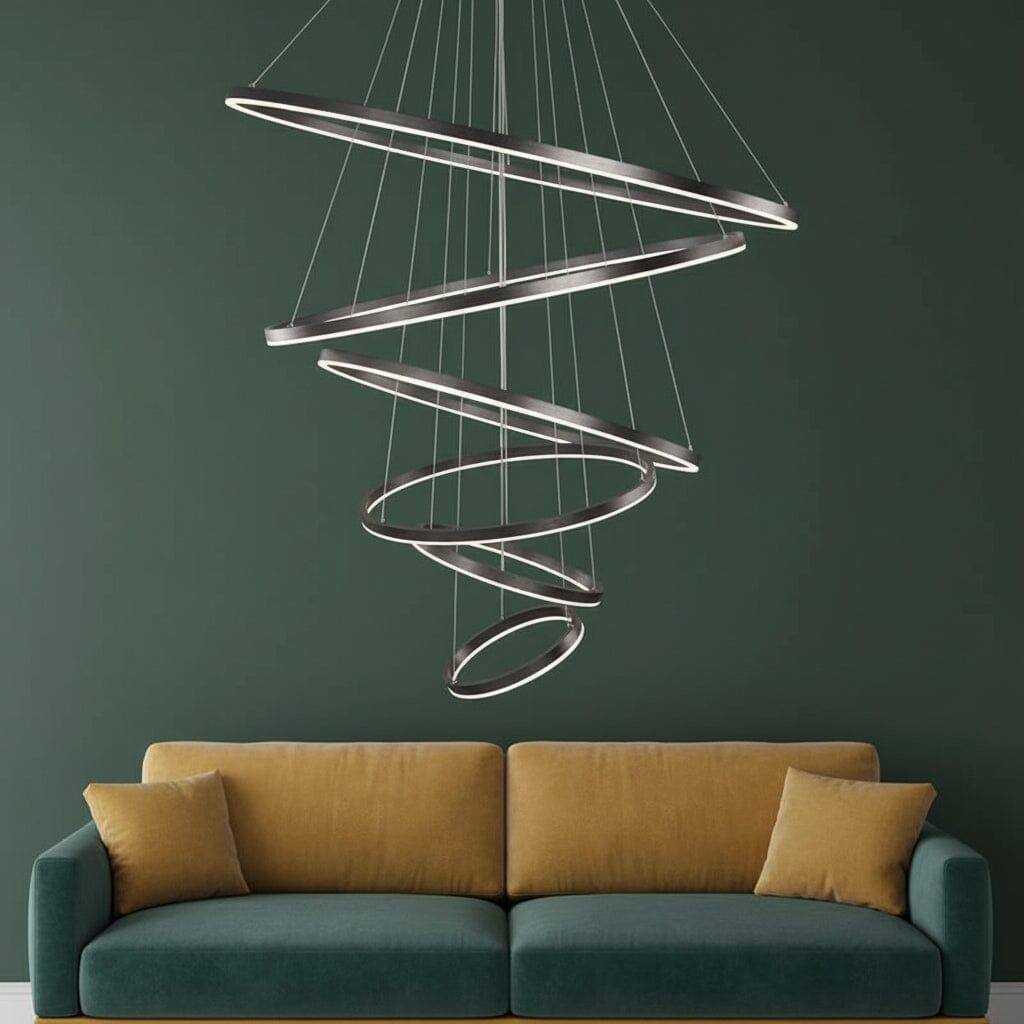 ALINA-Steel Circular Hanging Chandelier-ZENDUCE